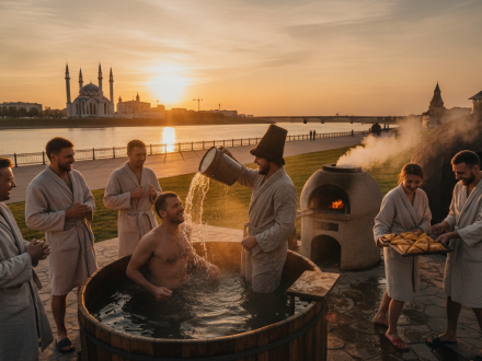 Готовый рецепт банного дня в Казани — парилка, купель, эчпочмак
