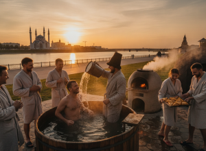 Готовый рецепт банного дня в Казани — парилка, купель, эчпочмак
