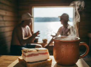 Банный день в Курске с парилкой, купелью и салом на Сейме