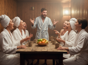 Банный корпоратив в Курске для железнодорожников после смены