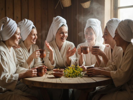 Горнозаводской SPA-девичник в бане Перми со зверобоем и чаем