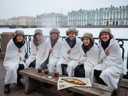 Банный день в Петербурге у Невы — парилка, купель и селёдка