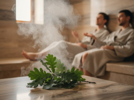 Турецкий пар на фоне дуба в сауне с хаммамом Ростова-на-Дону